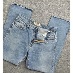 Vintage 90s Big Mac Jeans Men's 34x34 Fit(32X31) Workwear Wide Leg Denim Blue